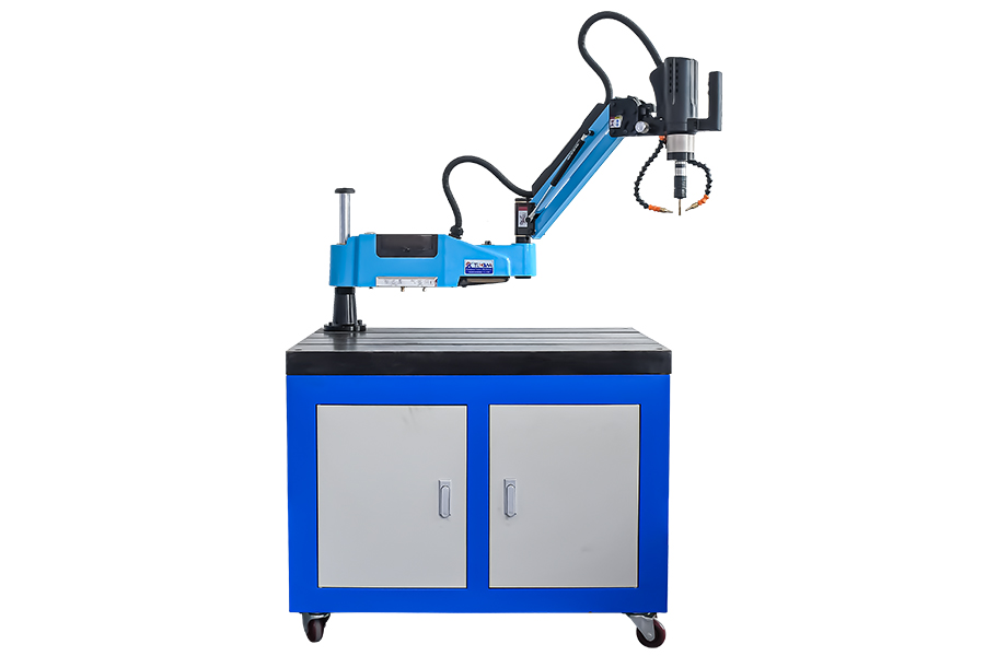 Vertical oil injection tapping machine with workbench